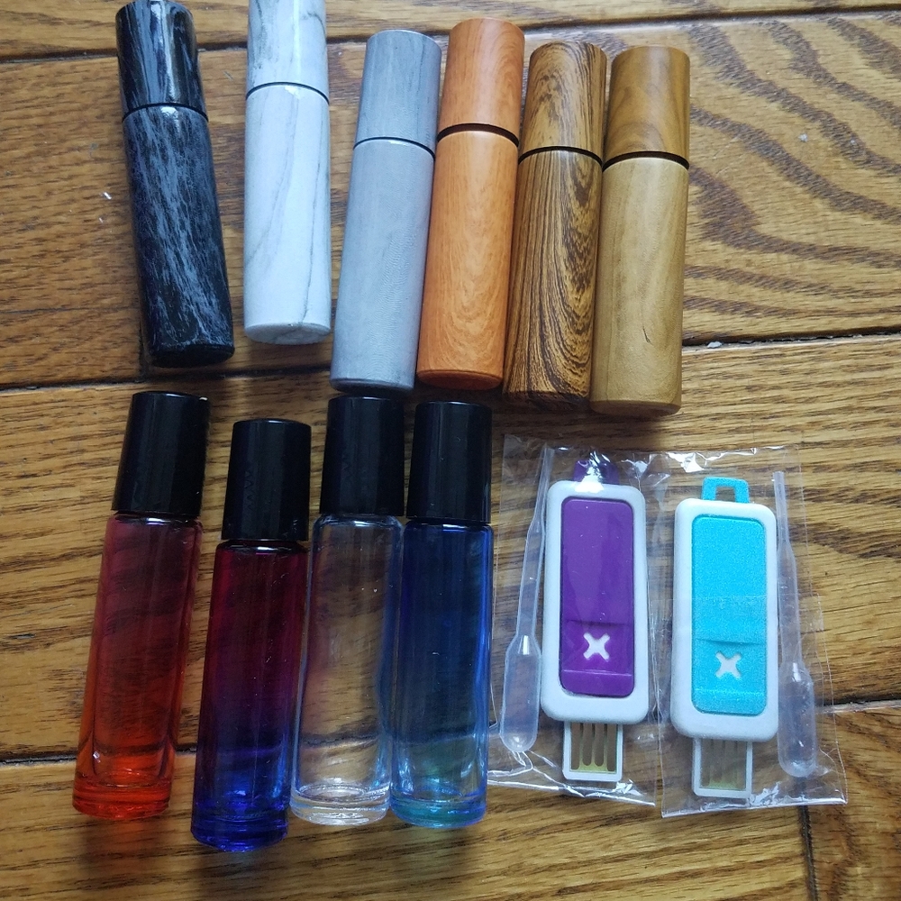 Lot of essential oil rollerballs (metal rollers not plastic) and USB diffusers